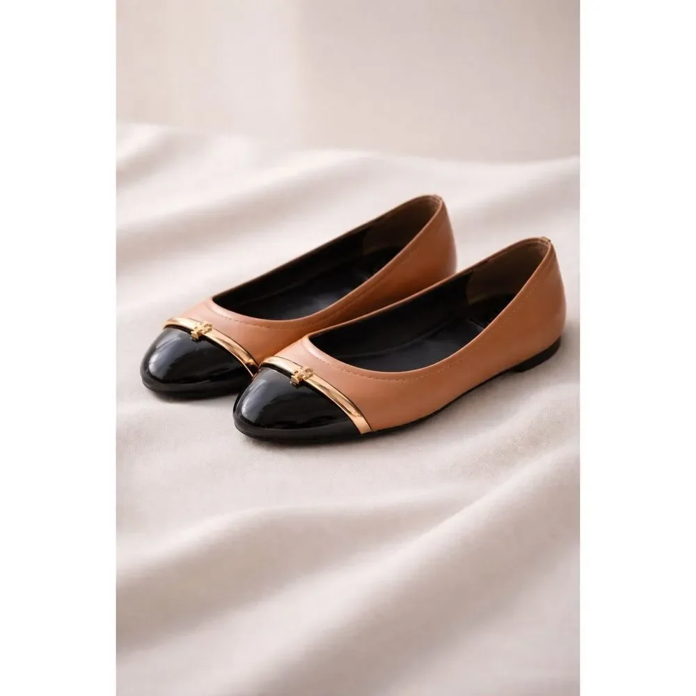 Tory Burch Pacey cap-toe ballet flats, Sz 9, $275
